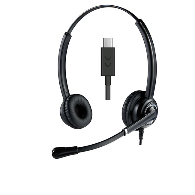 Cuffia USB-C stereo per laptop, notebook call cneter Cuffia USB-C con microfono a ultra cancellazione del rumore